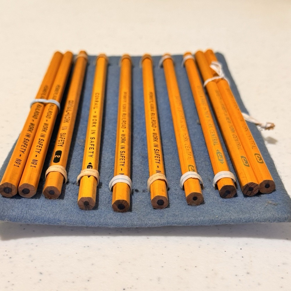 10 Railroad Railway Pencils #2 & #3 New York Central Pennsylvania Conrail Unused - Picture 5 of 5